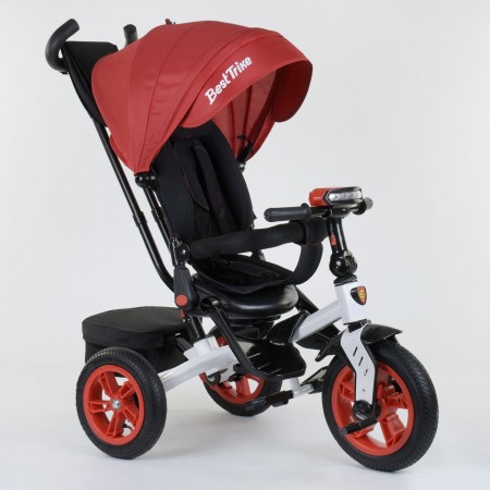 Детский трехколесный велосипед Best Trike 9500 - 7750 музыкальная панел Ремень безопасности Поворотное сиденье Белый с красным