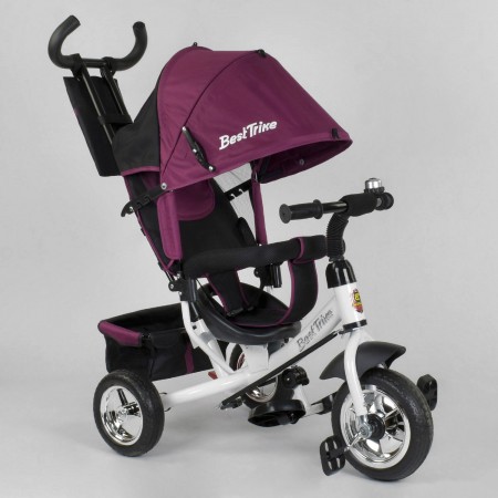 Детский трехколесный велосипед Best Trike 6588 - 18-595  с ремнем безопасности Бело-бордовый