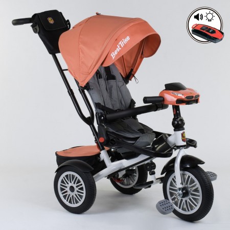 Детский трехколесный велосипед Best Trike 9288 В - 4716 музыкальная панел Ремень безопасности Страховочный бампер Оранжевый