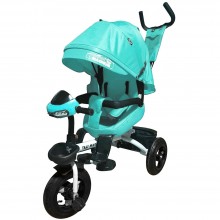 Детский трехколесный велосипед Tilly Magnum T-382 Поворотное сиденье музыкальная фара Бирюзовый