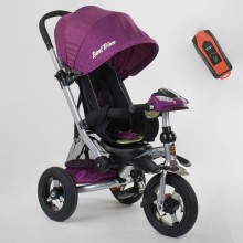 Детский трехколесный велосипед Best Trike 698/35-266 интерактивная панель с USB надувные колеса Фиолетовый