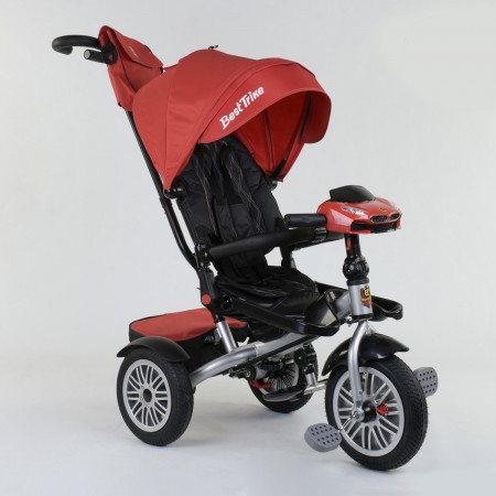 Детский трехколесный велосипед Best Trike  9288 В - 3696 музыкальная панел Ремень безопасности Страховочный бампер Красный