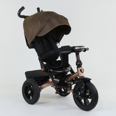 Детский трехколесный велосипед Best Trike 9500 - 2620 музыкальная панел Ремень безопасности Поворотное сиденье Коричневый