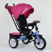 Детский трехколесный велосипед Best Trike 9500 - 9196 музыкальная панел Ремень безопасности Поворотное сиденье Голубой с розовым