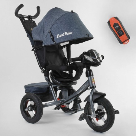 Велосипед трехколесный детский Best Trike 7700 В / 73-019 музыкальная фара с USB поворотное сиденье Серый