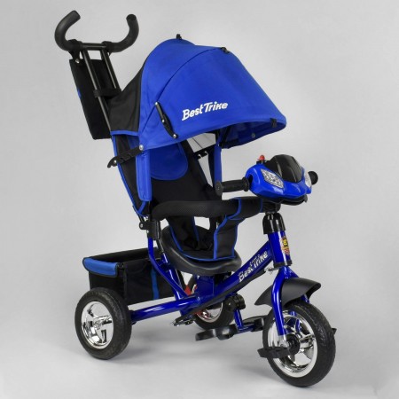 Детский трехколесный велосипед Best Trike 6588 - 25-988 поворотное сиденье LED фара Сигнализация Синий