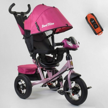 Детский трехколесный велосипед Best Trike 7700 В / 78-565 музыкальная фара с USB поворотное сиденье Розовый