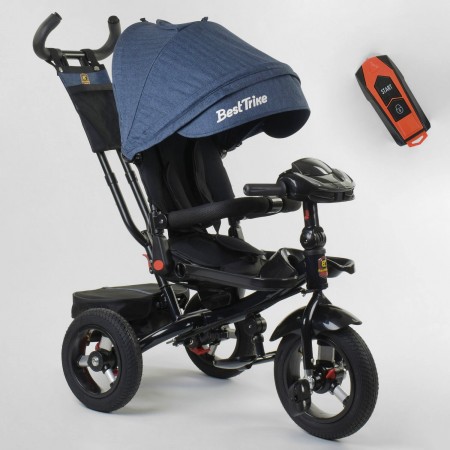 Детский трехколесный велосипед Best Trike 6088 F - 09-504 свето-звуковые эффекты, пульт Синий