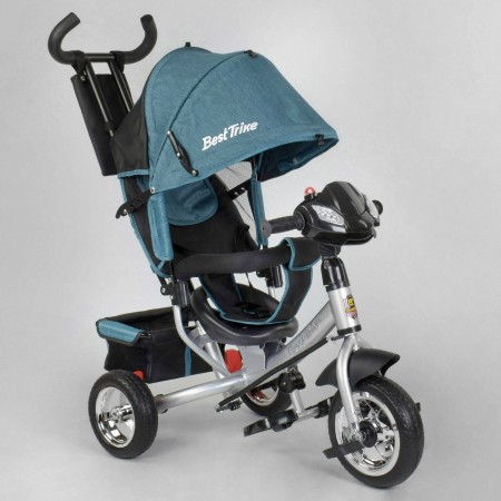 Детский трехколесный велосипед Best Trike 6588 - 20-203 поворотное сиденье LED фара Сигнализация Голубой
