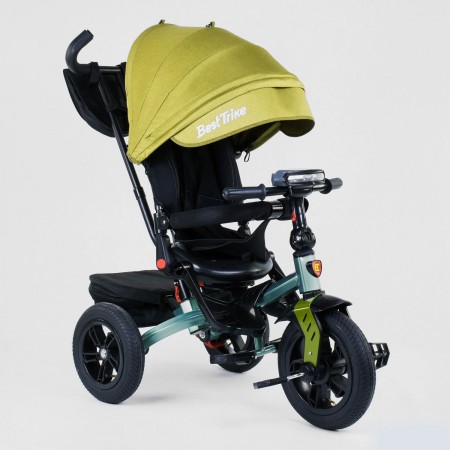 Детский трехколесный велосипед Best Trike 9500 - 2774 музыкальная панел Ремень безопасности Поворотное сиденье Желтый