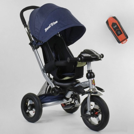 Детский трехколесный велосипед Best Trike 698/ 34-149 интерактивная панель с USB надувные колеса Синий