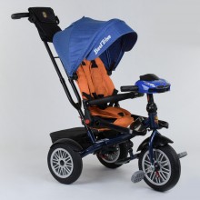 Детский трехколесный велосипед Best Trike 9288 В - 1688 музыкальная панел, свет, корзина Синий