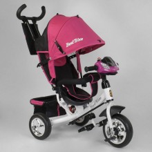 Детский трехколесный велосипед Best Trike 6588-22-815 поворотное сиденье LED фара Сигнализация Розовый