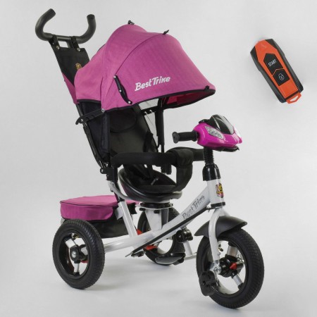 Детский трехколесный велосипед Best Trike 7700 В/71-375 музыкальная фара с USB поворотное сиденье Розовый