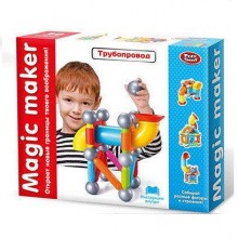 Магнитный конструктор Play Smart 2441 "Трубопровод". 30 деталей
