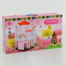 Кукольный домик Anbeiya Family 1513 "Счастливая семья" Вилла, 3 этажа без мебели и кукол Розовый