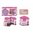 Кукольный домик Anbeiya Family 1805 "Счастливая семья" с подсветкой и мебелью Розовый с белым