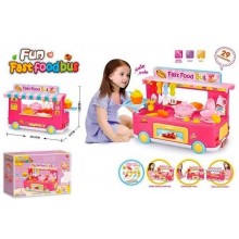 Игровой набор Baby plus 889-108 "Кафе быстрого питания" автобус на колесах 29 эаксессуаров Красный