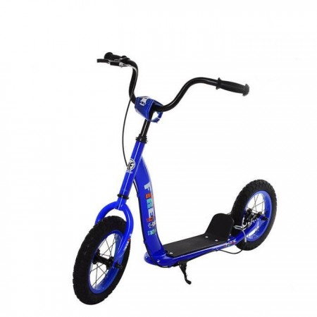 Самокат Scooter Fire SR 2-043-B двухколесный. Надувные резиновые колуса 12", тормоза на заднем колесе V-brake. Синий(2-043-В-А)
