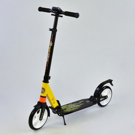 Самокат Best Scooter 00055 двухколесный. Колеса из полиуретана, два амортизатора, резиновые грипсы. Желтый(00055А)