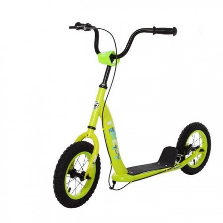 Самокат Scooter Fire SR 2-043-А двухколесный. Колеса резиновые 12". Тормоза V-brake на заднее колесо. Салатовый (SR 2-043-А-А)