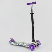 Самокат Best Scooter Maxi 779-1333 трехколесный. Светящиеся полиуретановые колеса с подшипниками. Фиолетовыйтовый (779-1333А)