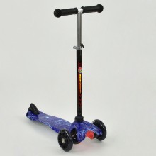 Самокат Best Scooter MINI 779-1205 трехколесный. Колеса поулиретановые с подсветкой. Подшипники типа ABEC-7. Черный - синий. (779-1205 А)