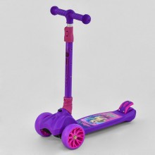 Самокат Best Scooter F - 13440 трехколесный. Складной руль, колёса из полиуретана светятся при езде. Резиновые грипсы. Фиолетовый (13440А)