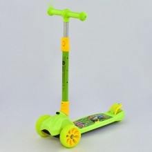 Самокат Best Scooter F - 11220 трехколесный. Складной руль, колеса из полиуретана с подсветкой. Салатовый (11220А)