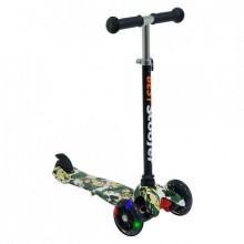 Самокат Best Scooter Mini 1285 трехколесный. Колоеса из полиуретана с подсветкой. PRINT MILITARY (1285А)
