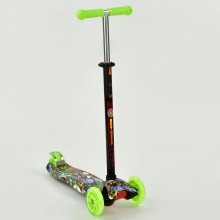 Самокат Best Scooter Maxi 779-1391 трехколесный. Светящиеся полиуретановые колеса с подшипниками. Салатовый (779-1391А)