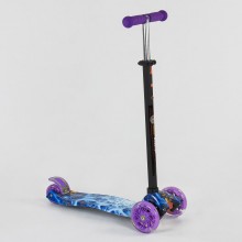 Самокат Best Scooter Maxi 779-1334 трехколесный. Светящиеся полиуретановые колеса с подшипниками. Фиолетовый-синий (779-1334А)