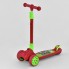 Самокат Best Scooter F - 18990 трехколесный. Складной руль, колёса из полиуретана светятся при езде. Резиновые грипсы. Красный(18990А)