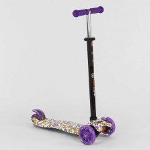 Самокат Best Scooter Maxi А 25528 /779-1326 трехколесный. Колеса из полиуретана с подсветкой. Фиолетовый с цветной декой (779-1326А) 