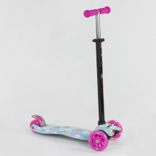 Самокат Best Scooter Maxi 779-1328 трехколесный. Светящиеся полиуретановые колеса с подшипниками. Розовый (779-1328А)