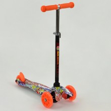 Самокат Best Scooter MINI 779-1289 трехколесный. Колеса поулиретановые с подсветкой. Подшипники типа ABEC-7. Оранжевый. (779-1289 А)