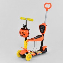 Самокат  Best Scooter L - 16670 трехколесный  5 в 1. Подсветка платформы и колес. Колеса полиуретановые на подшипниках. Оранжевый (L - 16670А)