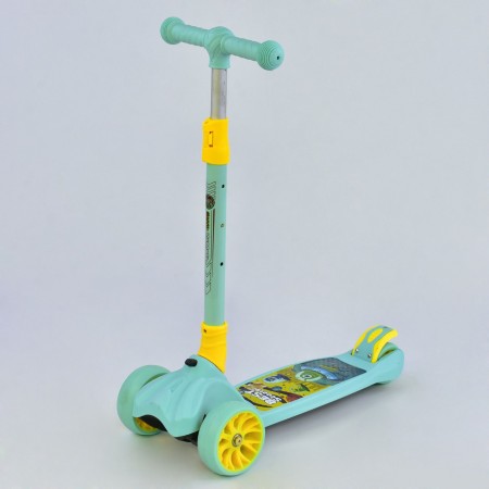Самокат Best Scooter F - 17880 трехколесный. Складной руль, колеса из полиуретана с подсветкой. Бирюзовый (17880А)