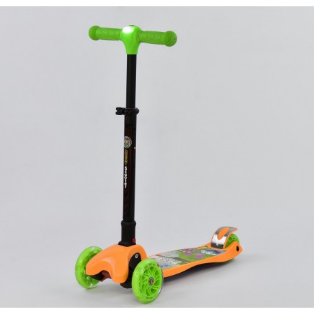 Самокат Best Scooter С 40100. Складной руль с фарой, четыре колеса со светом из полиуретана. (40100А)