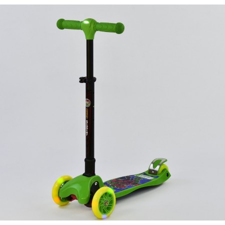 Самокат Best Scooter С 37200. Складной руль с фарой, четыре колеса со светом из полиуретана. (37200А)