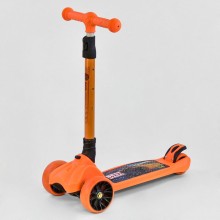 Самокат Best Scooter F - 16770 трехколесный. Складной руль, колёса из полиуретана светятся при езде. Резиновые грипсы. Оранжевый (16770А)