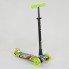 Самокат триколісний Best Scooter А 24651 / 779-1393 Сумний кермо Колеса поліуретан Графіті салатовий