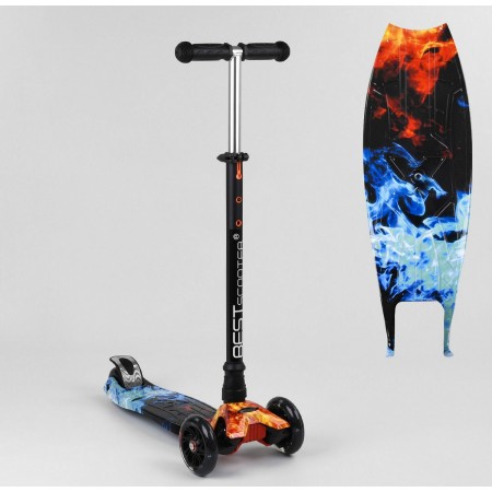 Самокат трехкодесний Best Scooter A 25769 / 779-1517 Колеса з підсвічуванням Поліуретан Вогонь і Лід