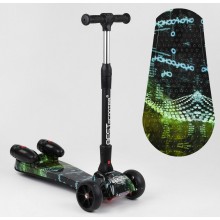 Самокат триколісний Best Scooter MAXI 65628 з парогенератором і музикою Чорний з зеленим