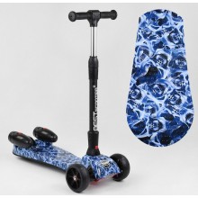 Самокат триколісний Best Scooter MAXI 46189 з парогенератором і музикою Чорний з блакитним