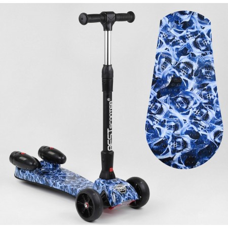 Самокат триколісний Best Scooter MAXI 46189 з парогенератором і музикою Чорний з блакитним
