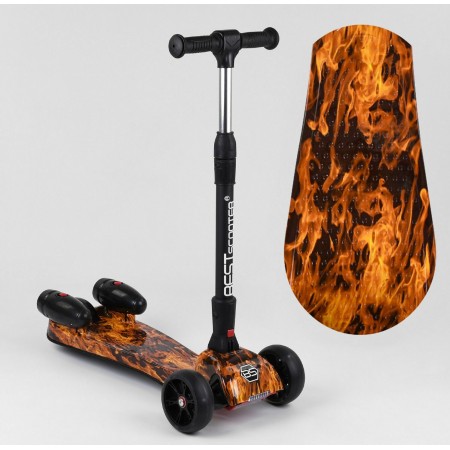 Самокат триколісний Best Scooter MAXI 89341 з парогенератором і музикою Полум'я
