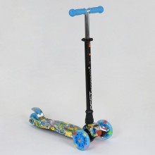 Самокат триколісний Best Scooter MAXI А 25467 / 779-1322 Колеса PU світяться Графіті синій