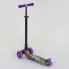 Самокат триколісний Best Scooter А 24646 / 779-1390 Сумний кермо Колеса поліуретан Фіолетовий з зеленим