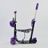 Самокат триколісний Best Scooter 19870 Колеса поліуретан Світяться Батьківська ручка Фіолетовий